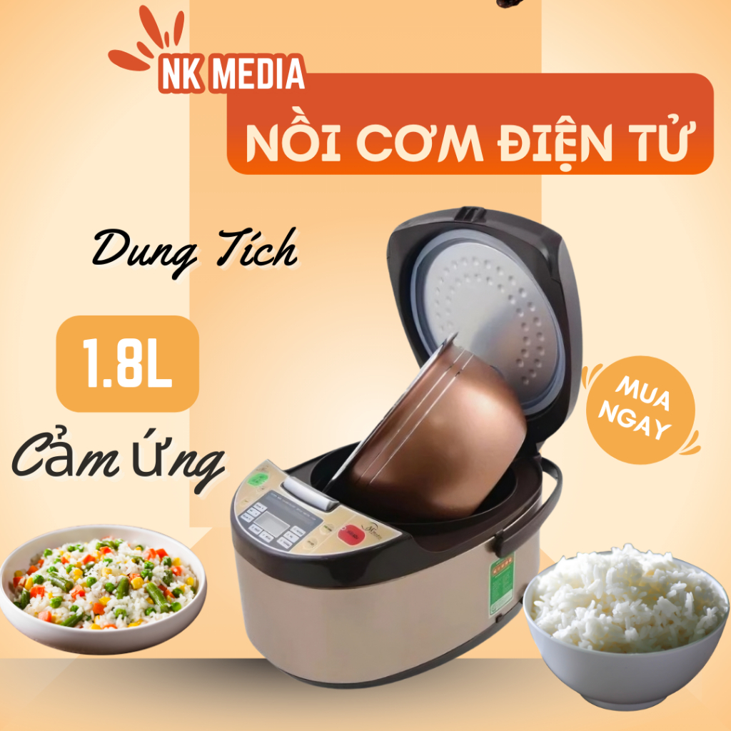Nồi cơm điện tử NK Media 1870 dung tích 1.8L, nồi cơm đa năng có thể xào nấu, có hẹn giờ - bh 12t