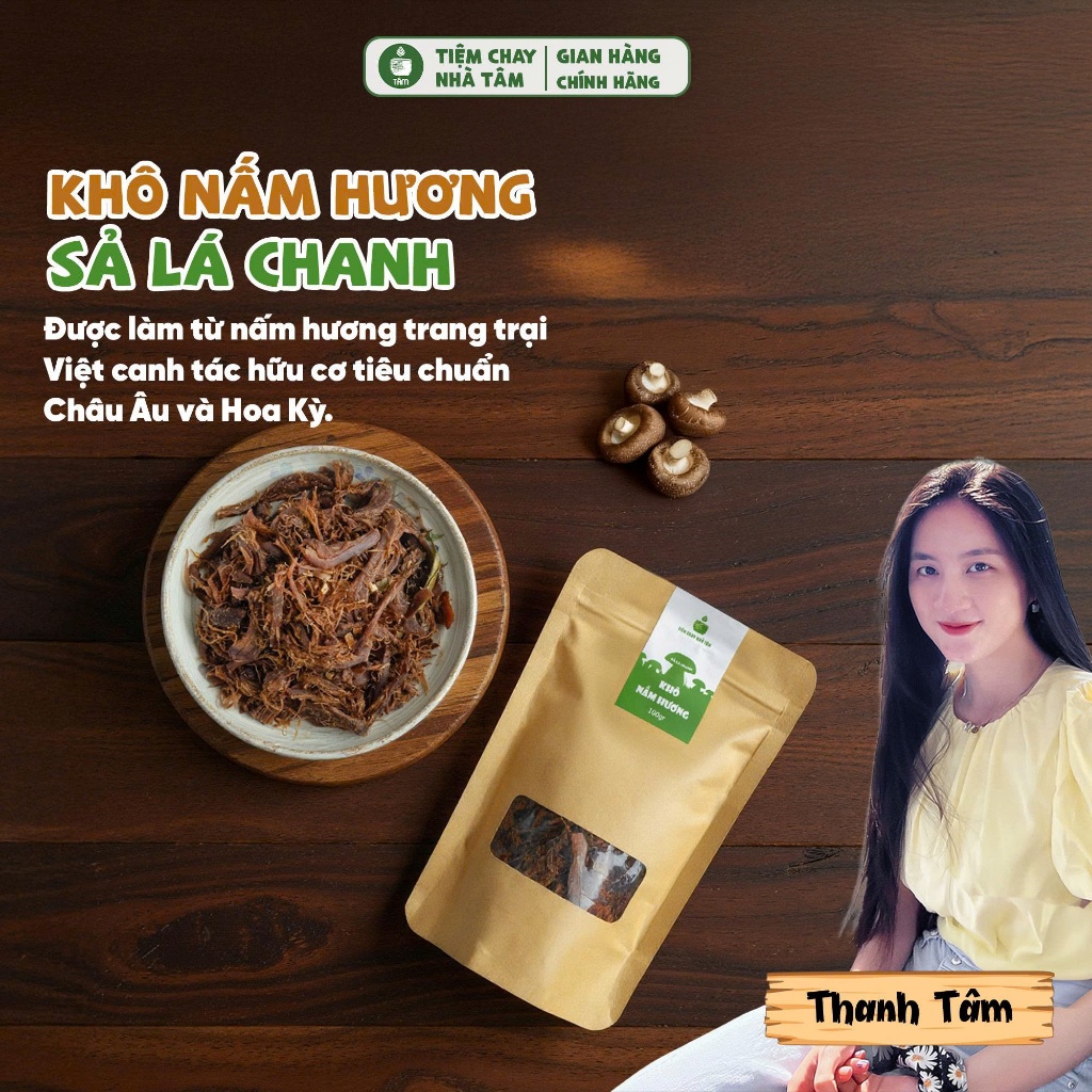  Khô Nấm Hương Sả Lá Chanh Không Tỏi Tiệm Chay Nhà Tâm 