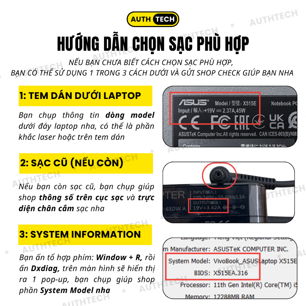 Sạc Laptop Asus 65W/90W, Sạc Asus Chân Nhỏ/To, Cục Sạc Máy Tính Asus Vivobook, BẢO HÀNH 24 THÁNG | BigBuy360 - bigbuy360.vn