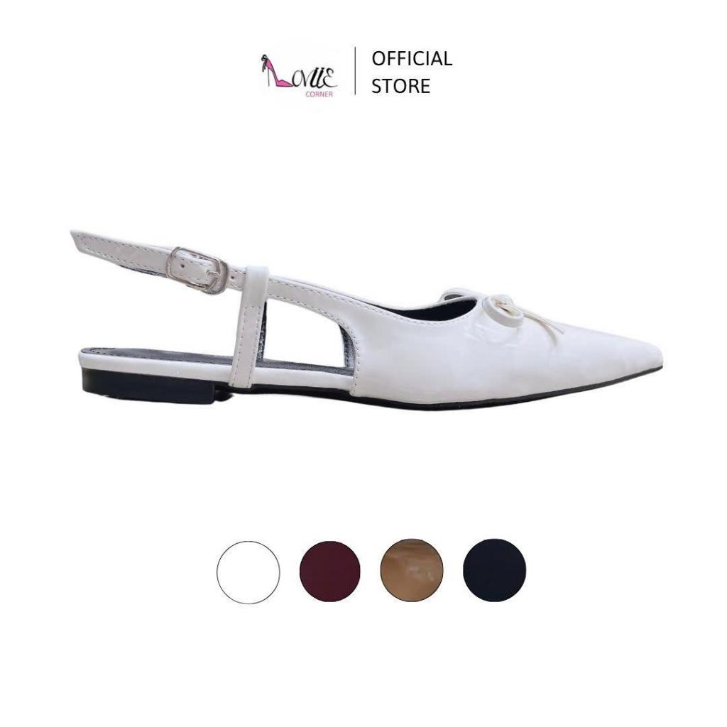 LOVIIECORNER - GIÀY SANDAL BÍT MŨI NHỌN ĐÍNH NƠ XINH - SANDAL ĐẾ BỆT MŨI NHỌN  2CM - S250603 - G2506