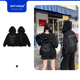 Áo khoác hoodie zip nam nữ nỉ mũ 2 lớp boxy Local Brand Chính Hãng City Cycle Áo Khoác Hoodie zip Blur Mood