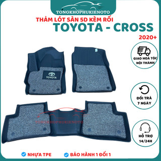 Thảm lót sàn Toyota Cross 2020-2025 sàn NHỰA 5D TPE MẪU KHÔNG TRÀN VIỀN đúc vừa khít theo xe,Sàn 5D có sẵn rối Mẫu TL
