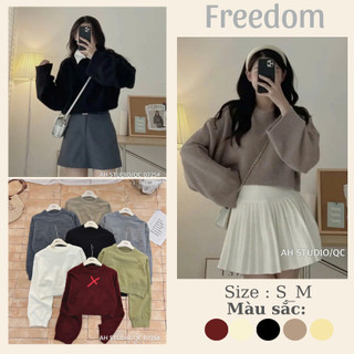  Áo len croptop trơn dài tay dáng ngắn Freedom Aolencroptoptron786 