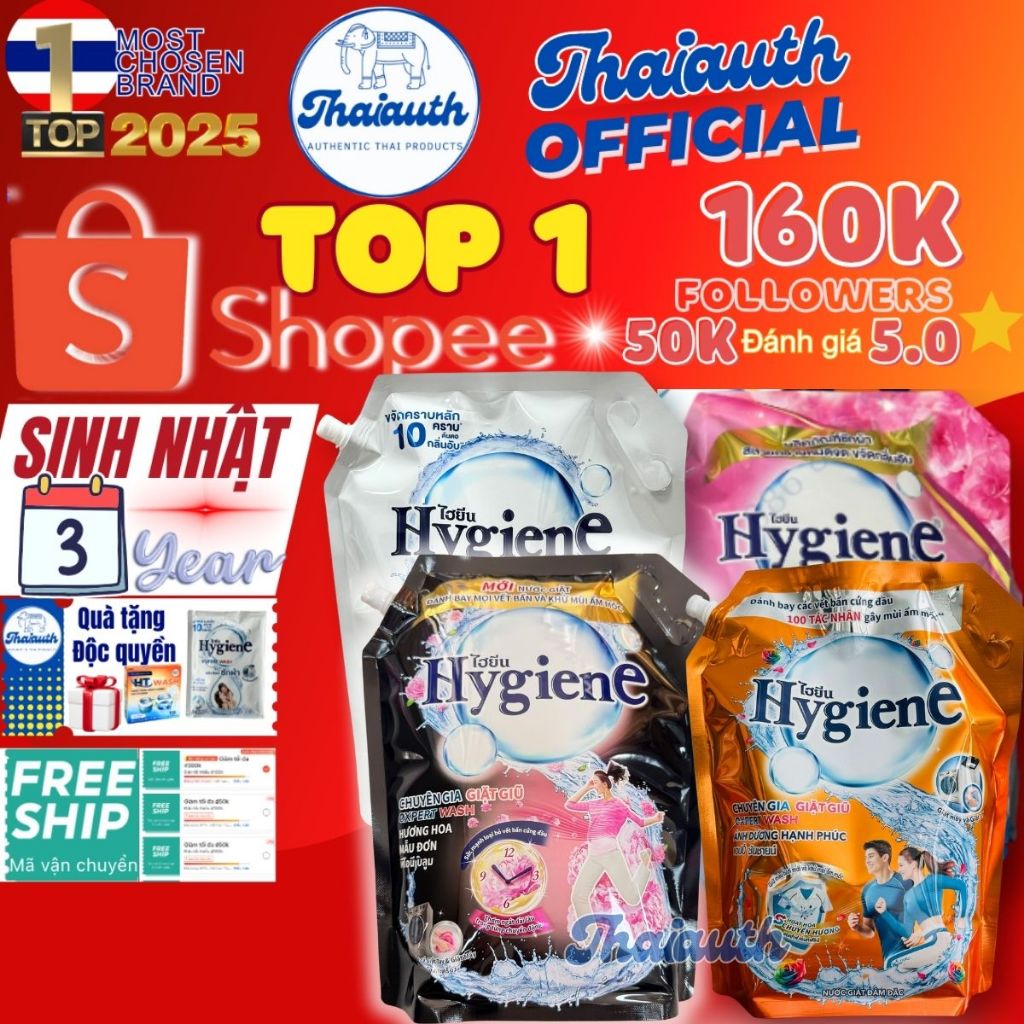 Nước giặt Hygiene Expert Wash đậm đặc thương hiệu Thái Lan siêu sạch siêu thơm hàng chính hãng