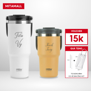  Bình giữ nhiệt khắc tên Tyeso 600ML-750ML-900ML inox 304 có nắp đậy và ống hút 