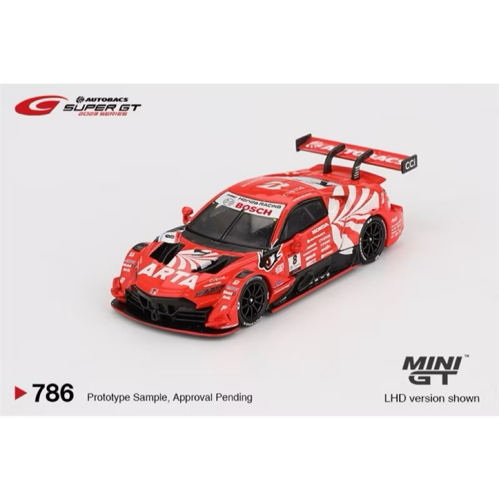 Mini GT MGT00787-BL 1 / 64 Honda NSX-GT Type S GT500 #16 Bao bì vỉ ARTA MUGEN NSX-GT Arta 2023 SUPER