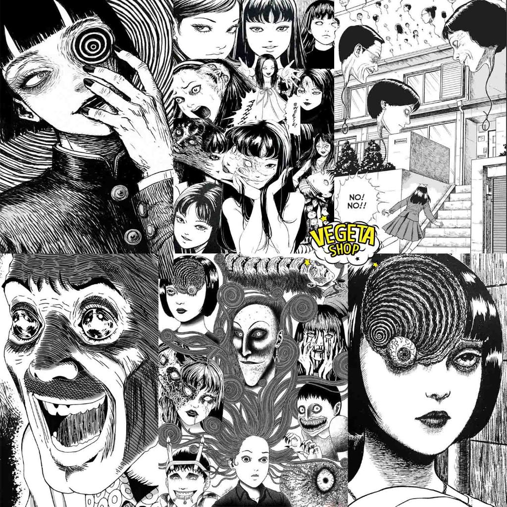 100 Tranh Manga truyện tranh có sẵn keo Truyện Ma Junji Ito Tomie Uzumaki Gyo Vòng xoắn ốc Soichi Th