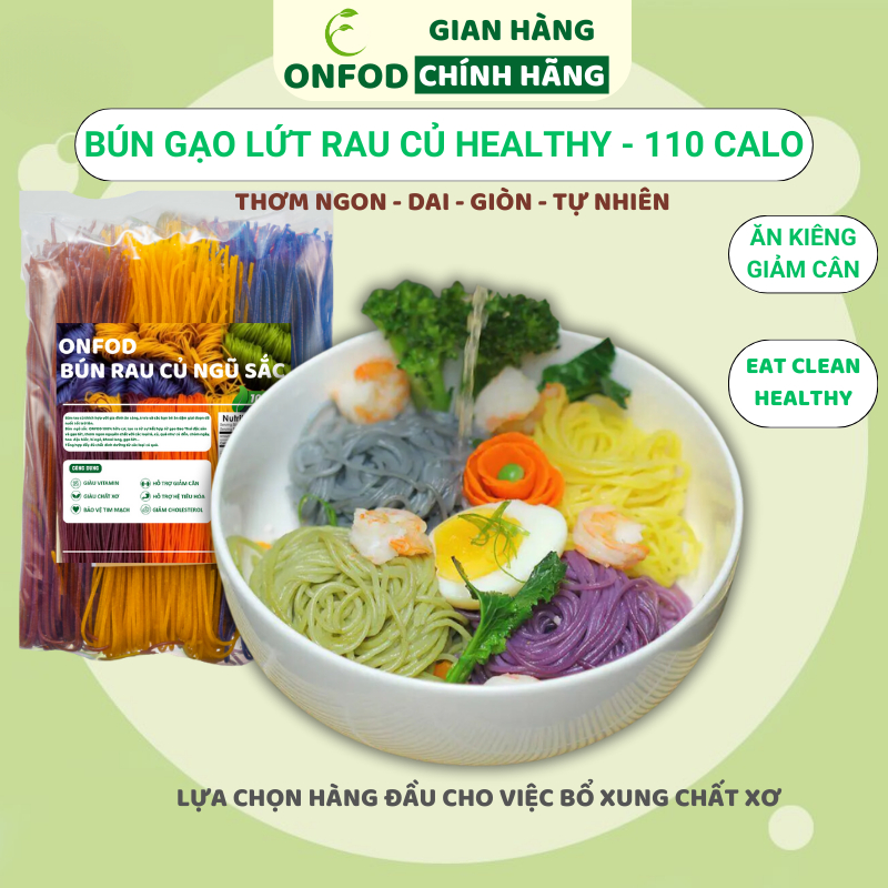 Bún gạo lứt rau củ ngũ sắc healthy ONFOD ăn kiêng giảm cân eat clean cho người tiểu đường, gym, yoga, mẹ bầu