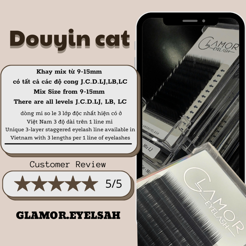 Mi Douyin Cat Glamor 0.07mm | Mi douyin cat Em bé mix size- Mi trung hoa Hamee