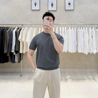 áo thun nam dệt kim len mongtogi  cổ tròn cao cấp chất liệu sợi dệt kim mongtogi(ThefoMan)xưởng áo len nam