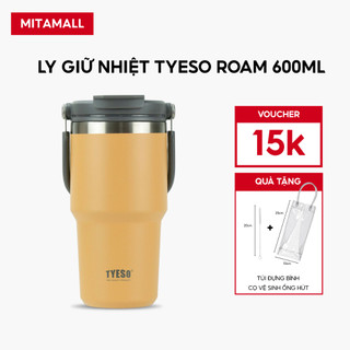  Bình giữ nhiệt khắc tên Tyeso ROAM 600ML inox 304 có nắp đậy và ống hút giữ nhiệt 8-12H | TS-8826 
