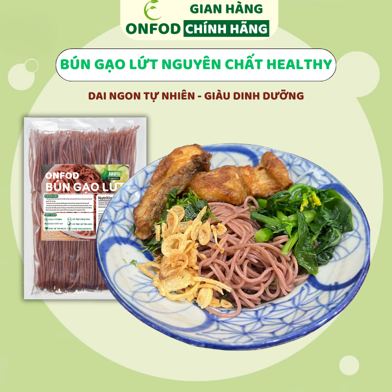 Bún gạo lứt giảm cân huyết rồng nguyên chất healthy ONFOD eat clean ăn kiêng tiểu đường gym 250g 500g