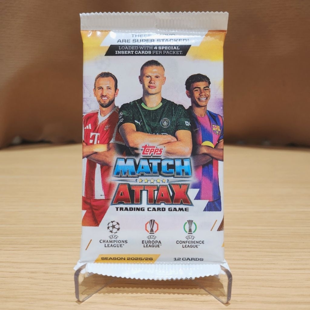 Gói / Pack (12 thẻ) - Topps Match Attax 2026 - Thẻ Cầu Thủ Bóng Đá Champion League, Europa League