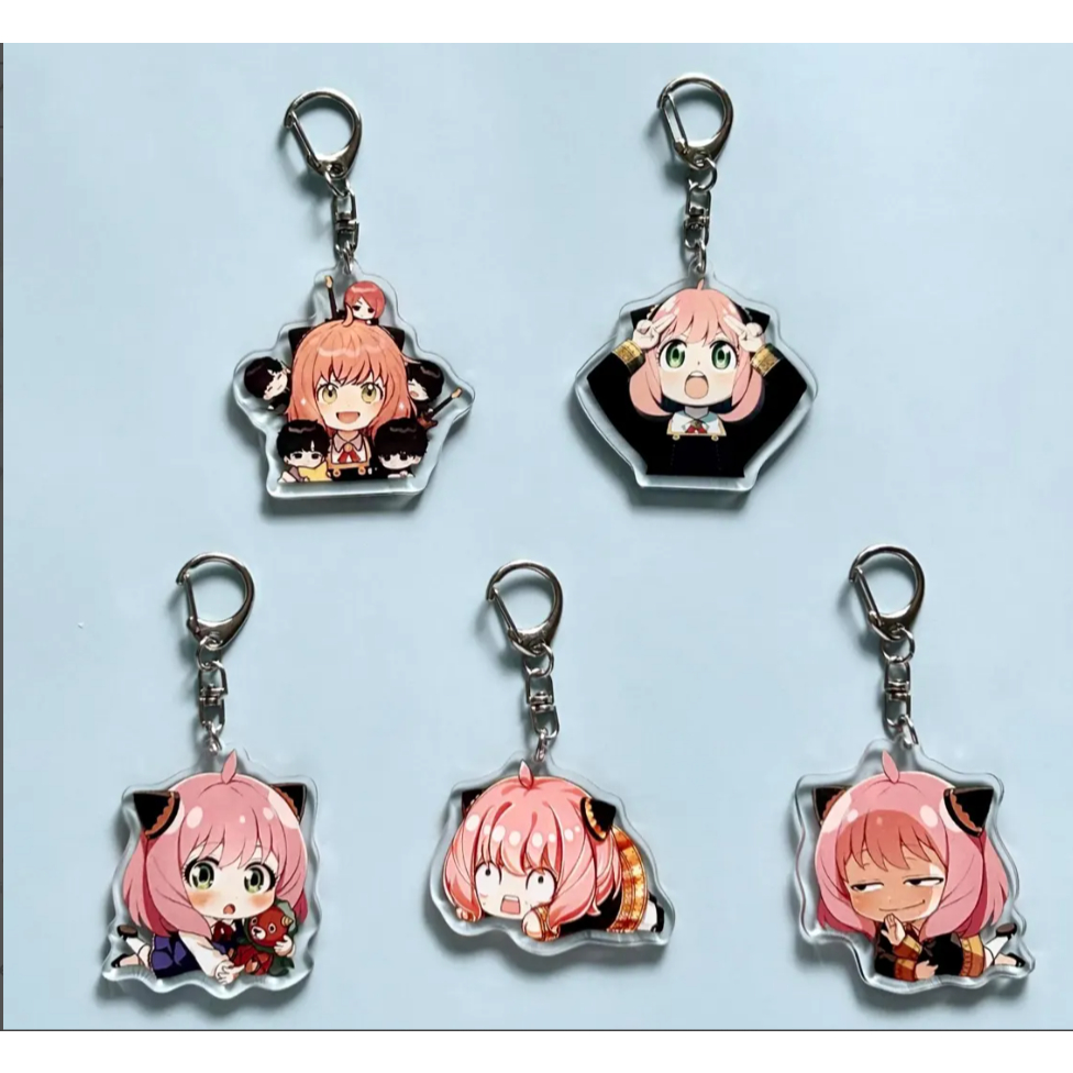 Spy Family Acrylic Keychain Double Side, Anya Forger, Loid Forger, Yor Forger, Anime Keychain, Anime
