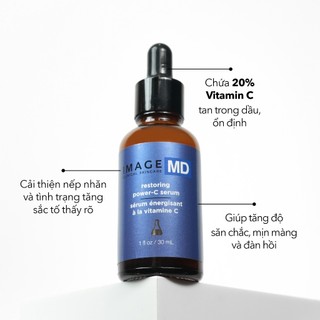  Tinh Chất Trắng Sáng và Tái Tạo Da 2 in 1 Chứa 20% Vitamin C + 0.5% Ferulic Acid IMAGE MD Restoring Power-C Serum 30ml 