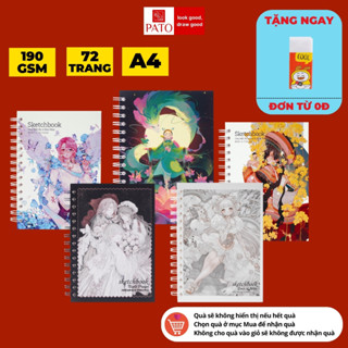 [SỔ A4] Sổ Vẽ Không Kị Tẩy Ong Mặt Bự, Sổ Vẽ Phác Thảo A4 190gsm, Sketchbook 72 Trang Vẽ Chì, Đa Dạng Thiết Kế