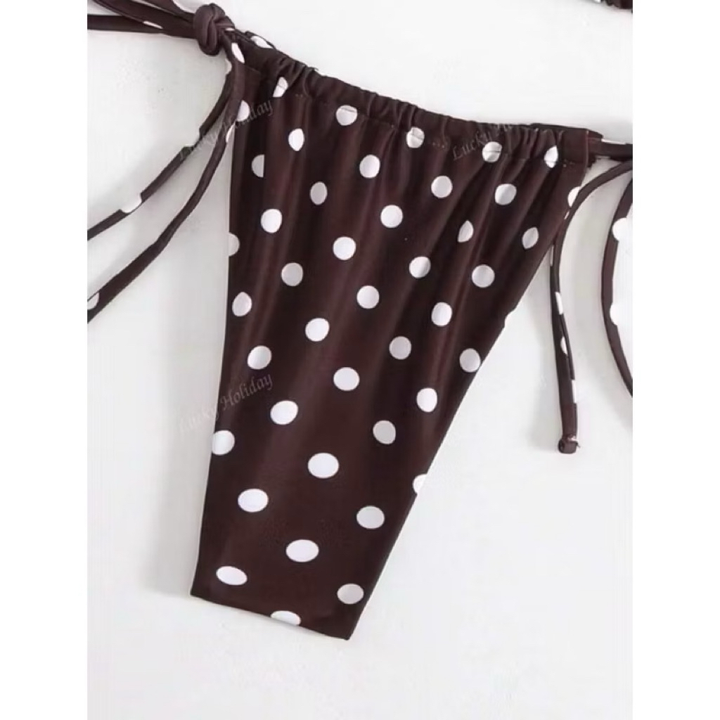Bikini áo tắm hai mảnh bassi chấm bi nâu quan lot nho siêu sang tôn da hàng cao cấp (TMT sẵn hàng) | BigBuy360 - bigbuy360.vn