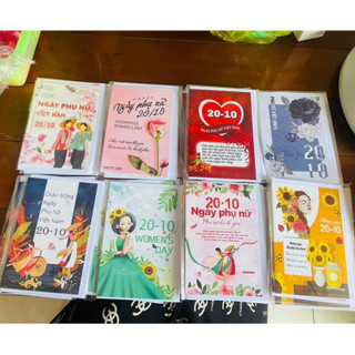 COMBO 20 Thiệp 20/10 ( KÈM BAO THƯ) , thiệp gập đôi, dày dặn, cứng cáp, in mực offset SẮC NÉT