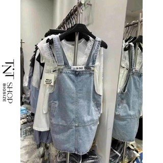 VÁY YẾM JEAN BIGSIZE 2 DÂY CÓ TÚI ( chỉ có váy yếm )  [ TNT SHOP BIGSIZE 60kg - 90kg ]