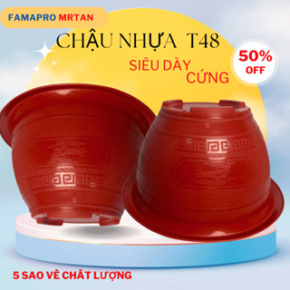   Combo 10 chậu Chậu nhựa trồng cây Phúc lộc thọ T48,kích thước 46x23cm chậu trồng hoa cây cảnh quất đào tết 