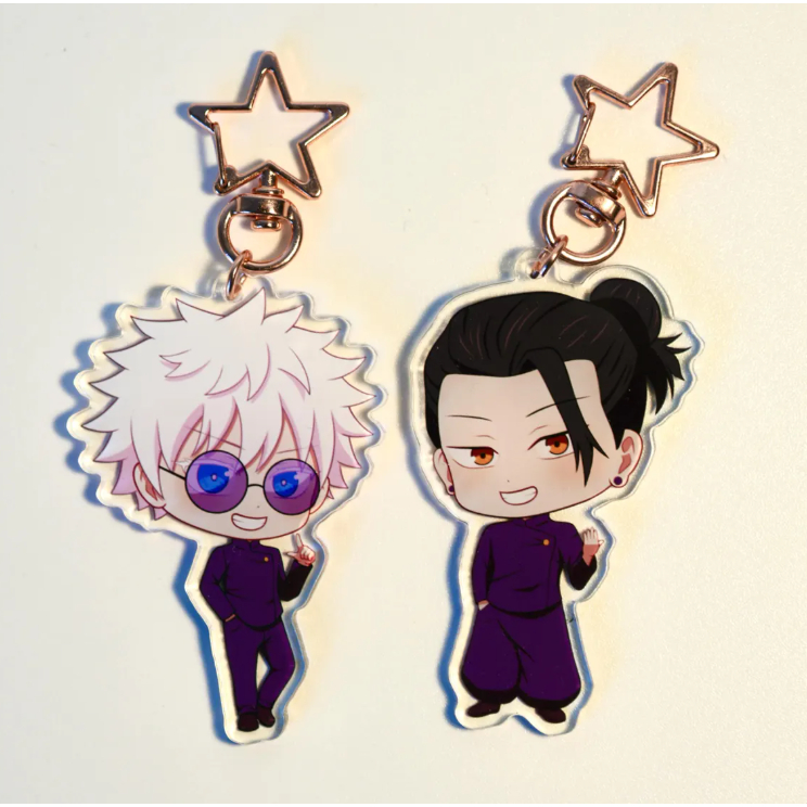 SatoSugu Keychain Set – High School Gojo & Geto | Double-Sided Acrylic JJK Charms | Hidden Inventory
