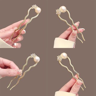  Trâm cài tóc hình chữ U sóng hoa ngọc ngọt ngào kiểu Pháp phong cách thanh lịch nhẹ nhàng cổ điển 