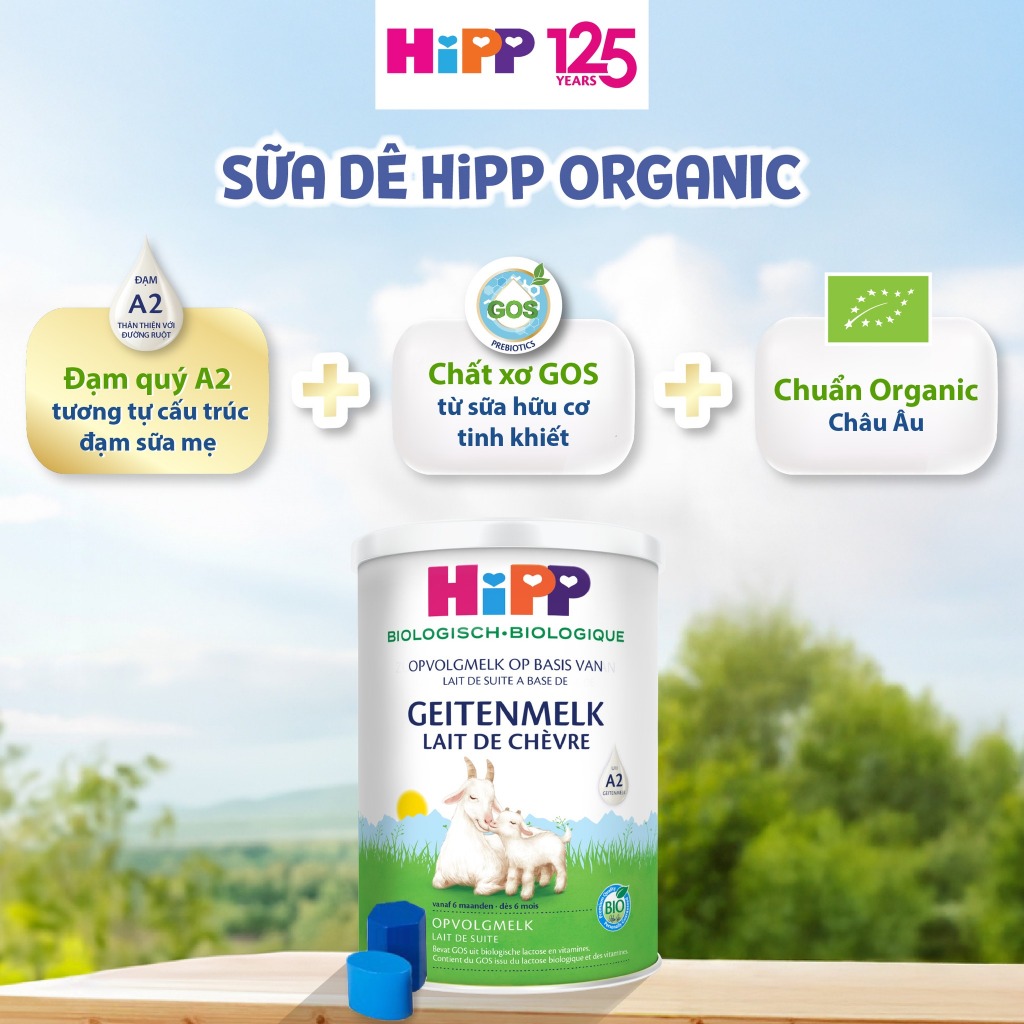 Sữa Dê HiPP Organic Lon 400G, Số 1 & Số 2/ HÀNG TEM PHU