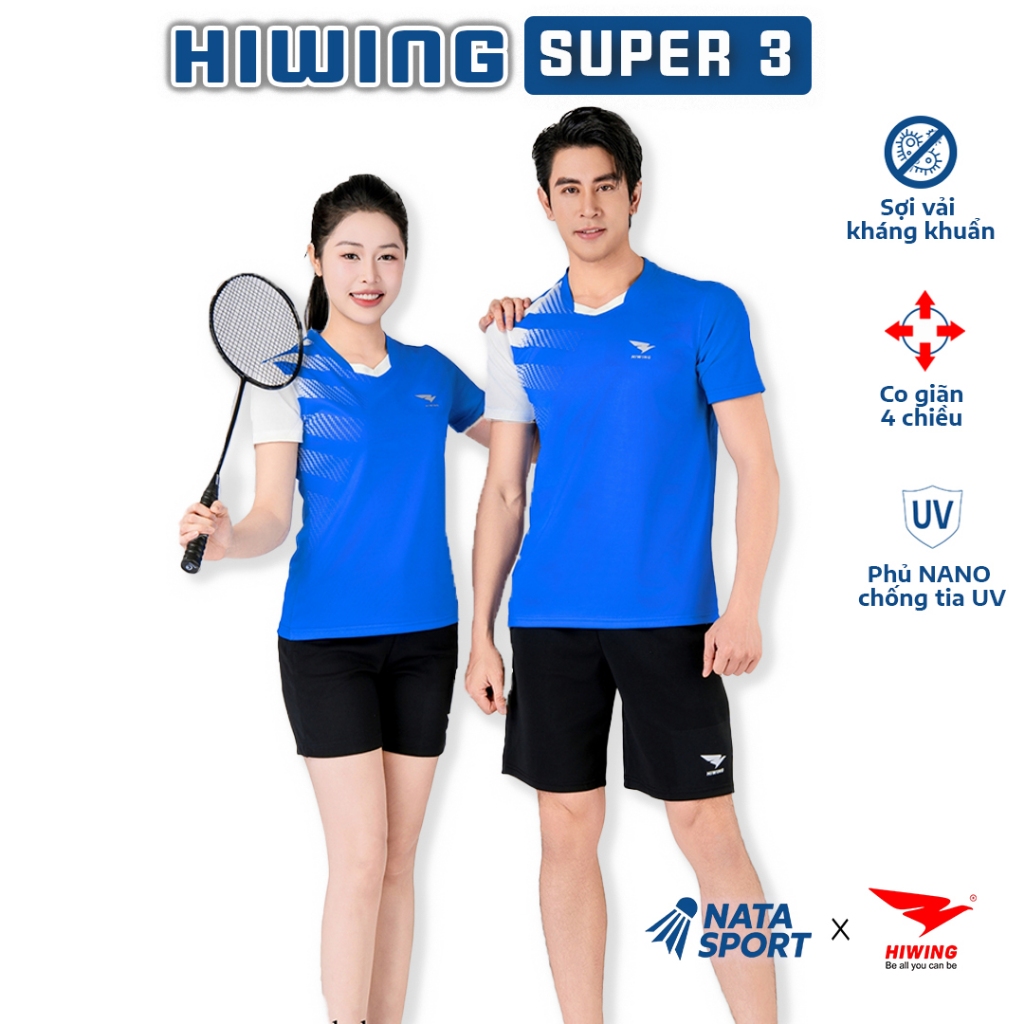 Bộ Thể Thao Nam Nữ Hiwing SUPER 3 - Áo Cầu Lông, Pickleball, Bóng Chuyền