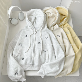 Áo khoác croptop cún con viền ren #674112