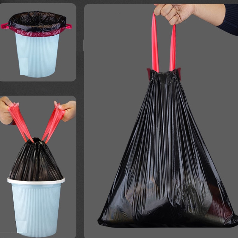 Set 100 Túi Đựng Rác Có Dây Rút Kích Thước Lớn 50x45cm Chất Liệu PE Siêu Dai Siêu Bền Túi Đựng Rác