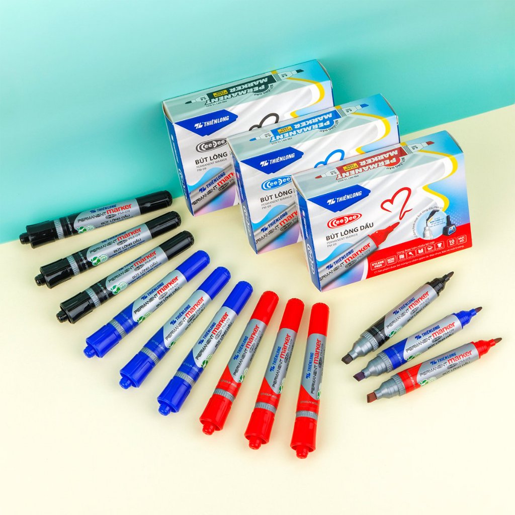 (Set 2c)-Bút Lông Dầu FO-PM09 xanh/đỏ/đen