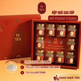 [SET QUÀ] Hộp quà cao cấp yến sào hộp Đỏ Thịnh Vượng - Quà tặng thượng hạng | Vũ Yến Store