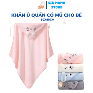  khăn tắm cho bé sơ sinh có mũ hình thú khăn ủ choàng quấn cho trẻ thấm hút tốt A165 Kid Mama 