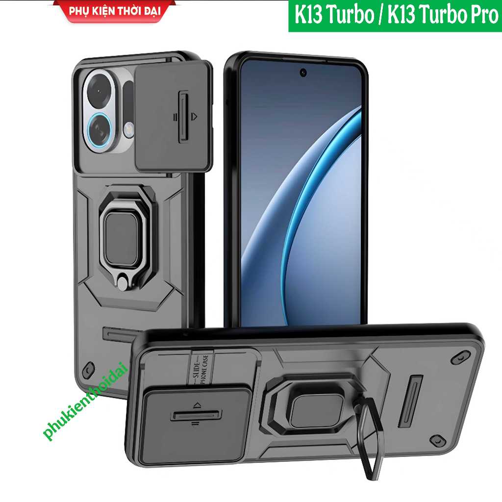 Ốp lưng Oppo K13 Turbo / K13 Turbo Pro camera nắp trượt chống sốc giá đỡ xem phim