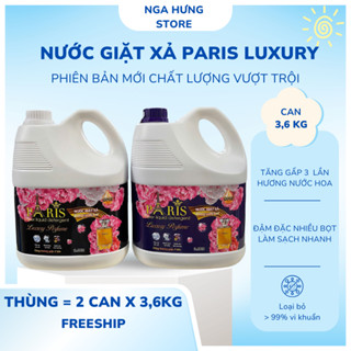   PHIÊN BẢN MỚI  Thùng 2 Can Nước Giặt Paris Luxury  Can 3,6kg  Chính Hãng  Đậm Đặc Nhiều Bọt 