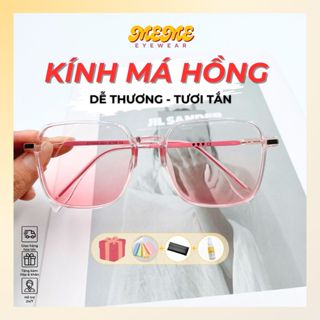 Mắt kính má hồng nữ chống ánh sáng xanh tia UV gọng kính cao cấp titan dễ thương MEME K14