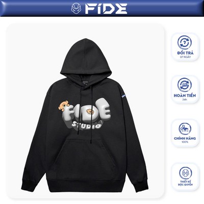 Áo hoodie FIDE TEDDY cổ tròn phông trơn nam nữ HOODIE - HD12