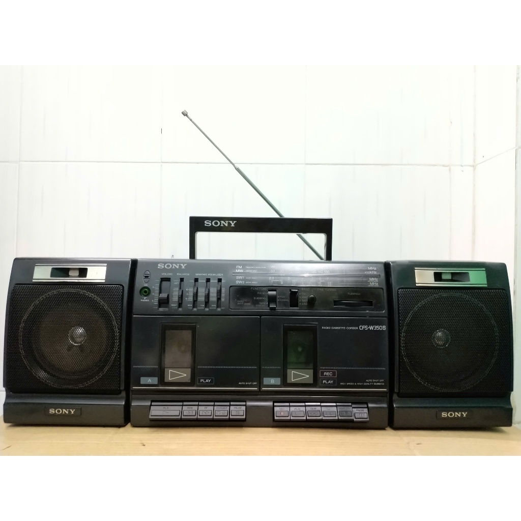 Radio cassette Sony CFS-W350S đồ cũ nghe hay ok 100%