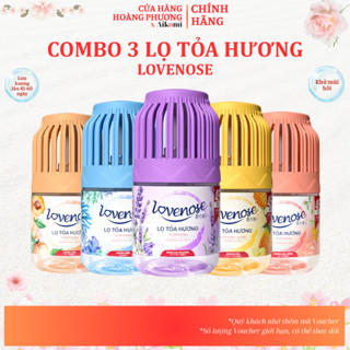 Combo 3 Lọ tỏa hương Lovenose hương thơm tự nhiên dễ chịu sáp thơm phòng khử mùi thế hệ mới 45 ngày - 180ml
