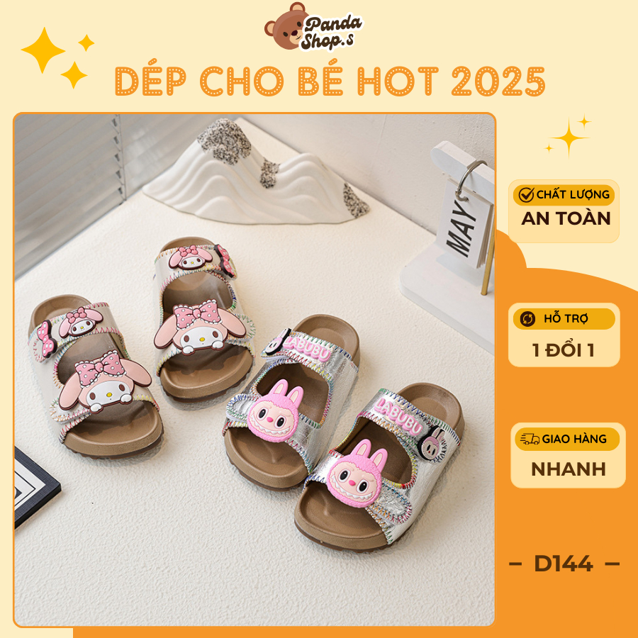 Dép lê bé gái dép quai ngang phong cách Hàn Quốc đế mềm nhẹ êm chân chống trơn trượt an toàn- D144