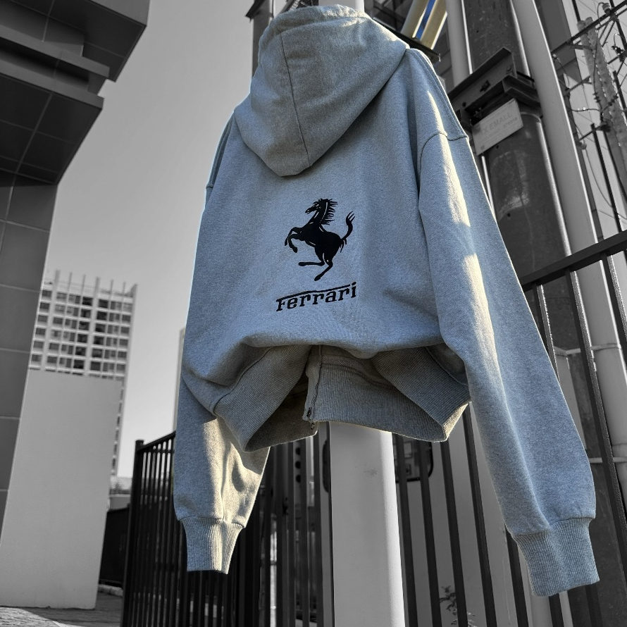 Áo Hoodie Zip FERRARI full Thêu - Aonhalam