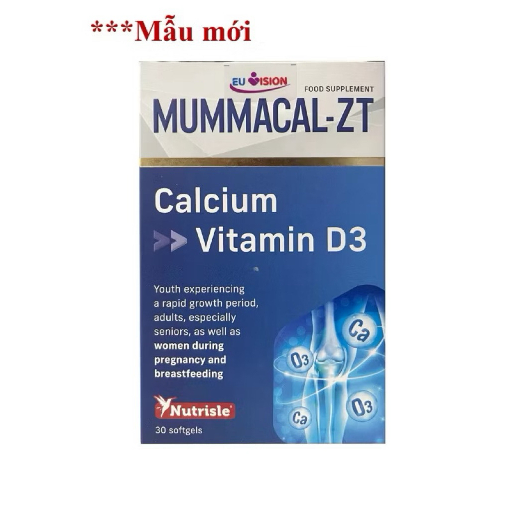 MummaCal-ZT - Bổ sung Canxi, Vitamin D3, tăng hấp thu Canxi, giúp xương chắc khỏe (Hộp 30 Viên)