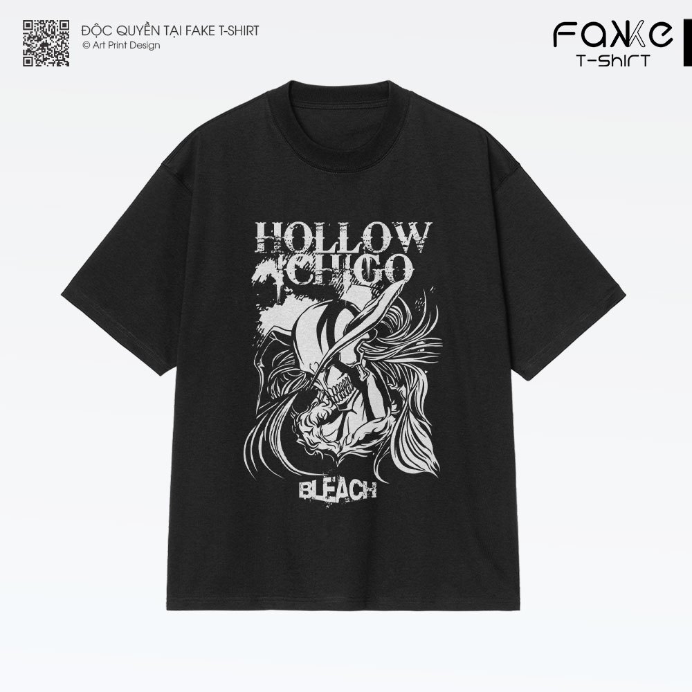 Áo thun Unisex BLEACH Hollow Ichigo Art Oversized 100% Cotton ngắn tay