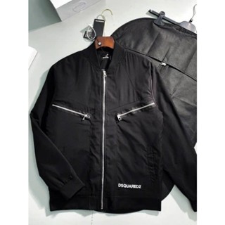 Áo Khoác Gió Khóa 2 lớp, Nam Họa Tiết Thêu Khóa Chéo Đơn Giản Chất Liệu Gió Thời Trang