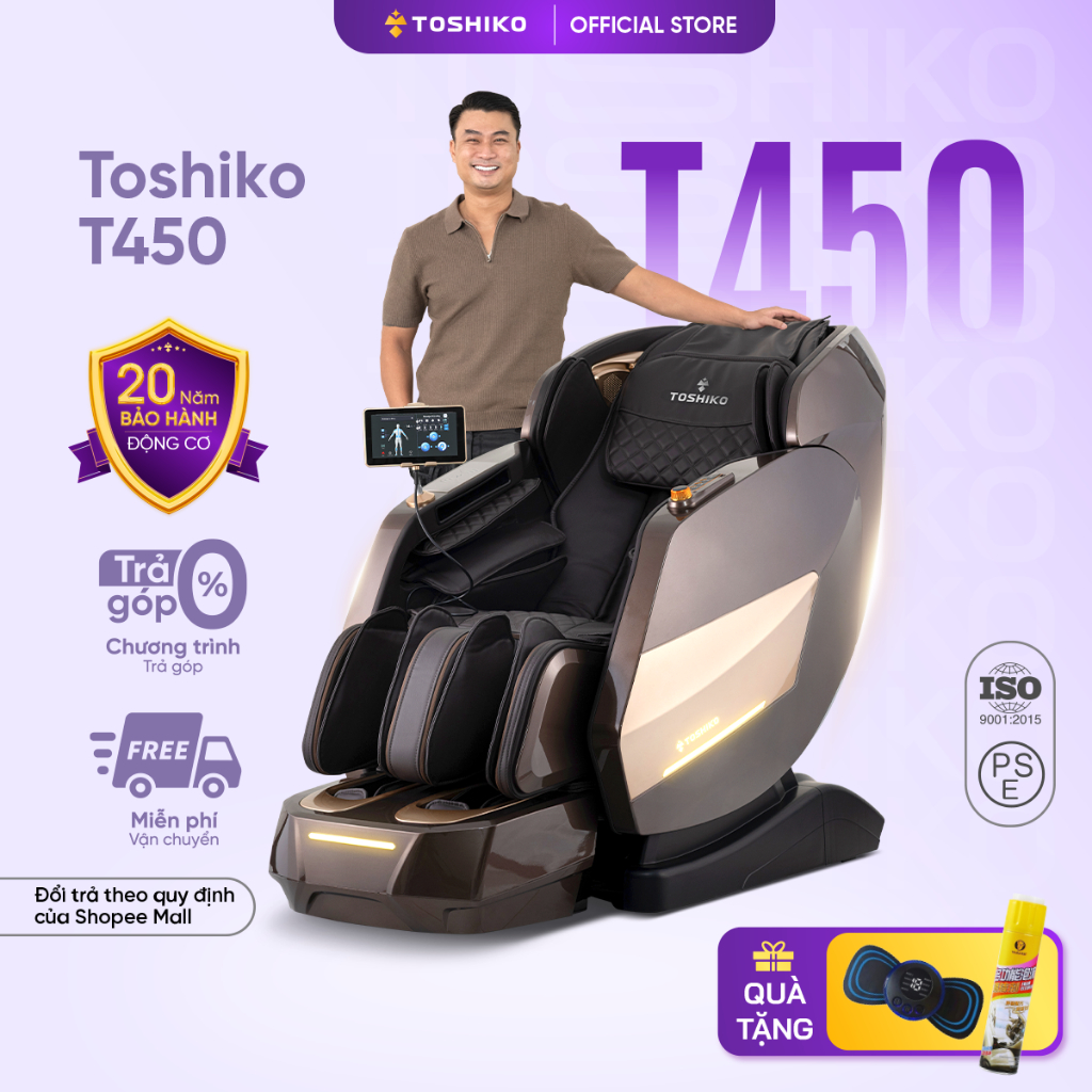 Ghế massage cao cấp Toshiko T450 thế hệ mới, tích hợp công nghệ trị liệu thông minh
