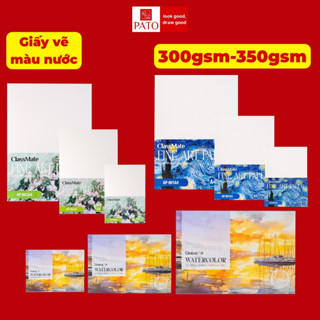  Giấy Vẽ Màu Nước Chuyên Dụng 300GSM 350GSM GLOBAL ART Giấy Vẽ Vân Cold CLASSMATE Cao Cấp Vẽ Màu Nước Acrylic Gouache 