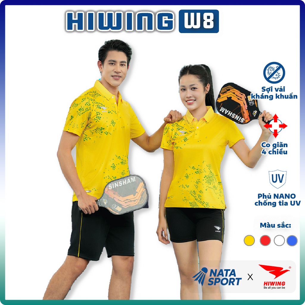 Áo thể thao Nam Nữ Hiwing W8 - Áo Cầu Lông, Áo Pickleball, Bóng chuyền, Bóng bàn