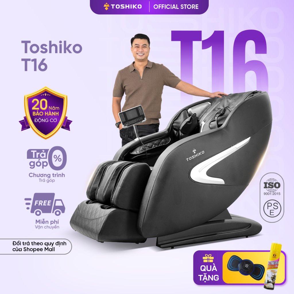Ghế massage trị liệu toàn thân Toshiko T16 công nghệ massage Nhật Bản điều khiển giọng nói cao cấp