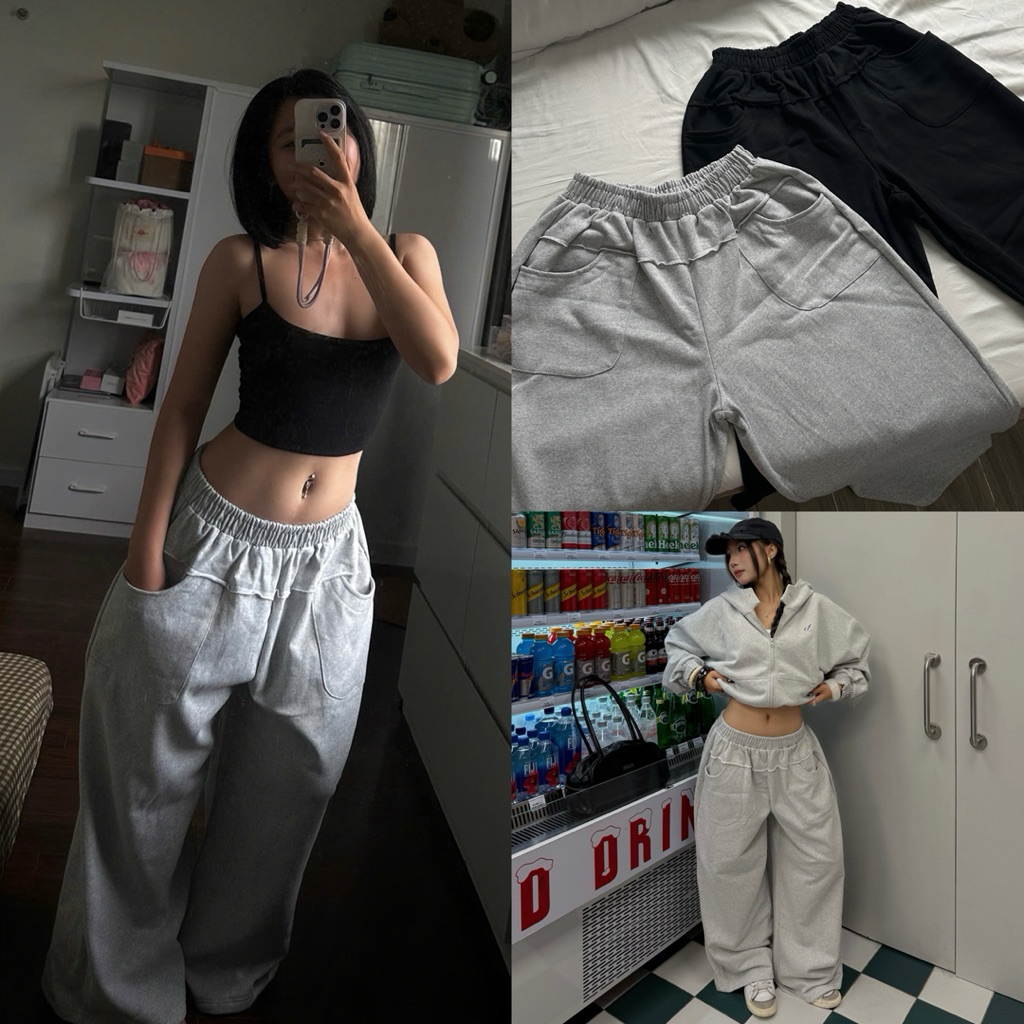  ZICA PANTS - Quần Dài Nỉ DEROSE Nỉ Chân Cua Mềm Lưng Chun Form Xuông Rộng To Tôn Dáng 