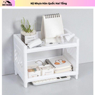  Kệ Nhựa Hai Tầng Sắp Xếp Gọn Gàng Để Bàn 2 Tầng - Kệ Nhựa Mini để bàn Giá sách và kệ để phụ kiện 